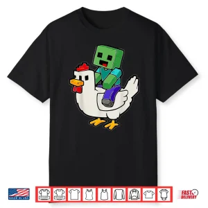 Jock Chicken Shirt Pixel Art Gamer Zombie Shirt