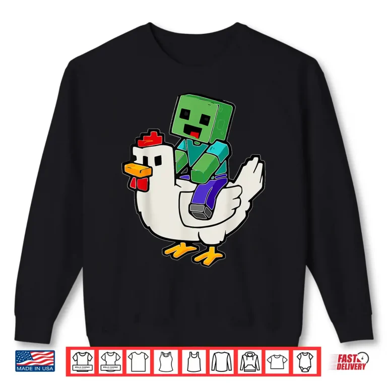 Sweatshirt Jock Chicken Shirt Pixel Art Gamer Zombie Shirt