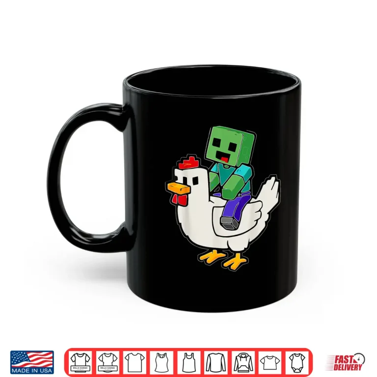 Mug Jock Chicken Shirt Pixel Art Gamer Zombie Shirt