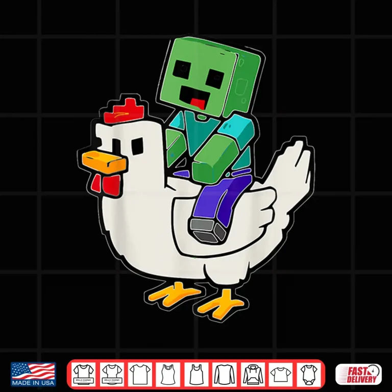 Design Jock Chicken Shirt Pixel Art Gamer Zombie Shirt