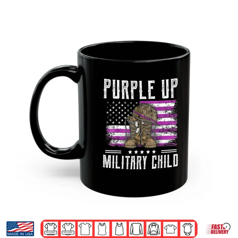 Mug Purple Up For Military Child Flag Military Child Month Shirt