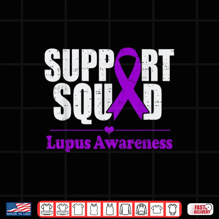 Design Support Squad Lupus Awareness Purple Autoimmune Disease Shirt