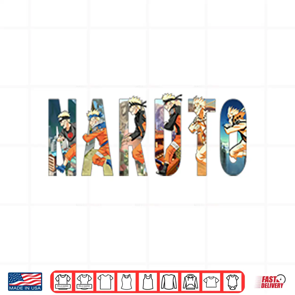 Naruto Evolution Character Art Shirt Naruto Evolution Character Art Shirt