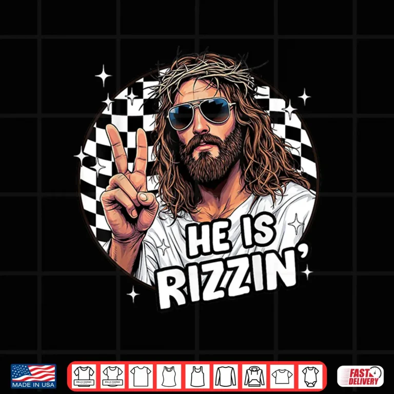 Design He Is Rizzin Jesus God Christian Easter Checkered Shirt
