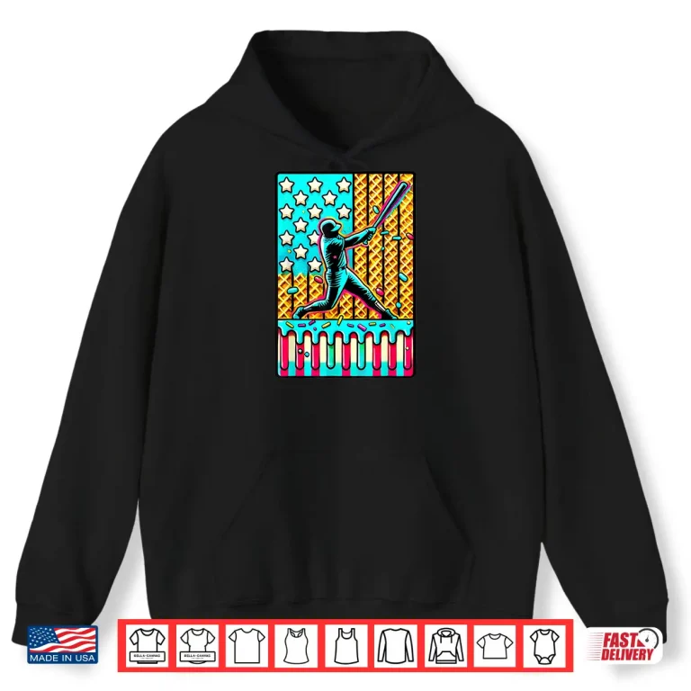 Hoodie Ice Cream Drip Baseball Stuff Drip For Boys American Flag Shirt