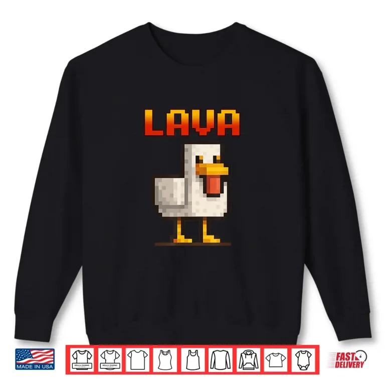 Sweatshirt Chicken cooked in lava Funny pixel Chicken Gamer Shirt