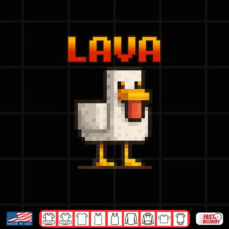 Design Chicken cooked in lava Funny pixel Chicken Gamer Shirt