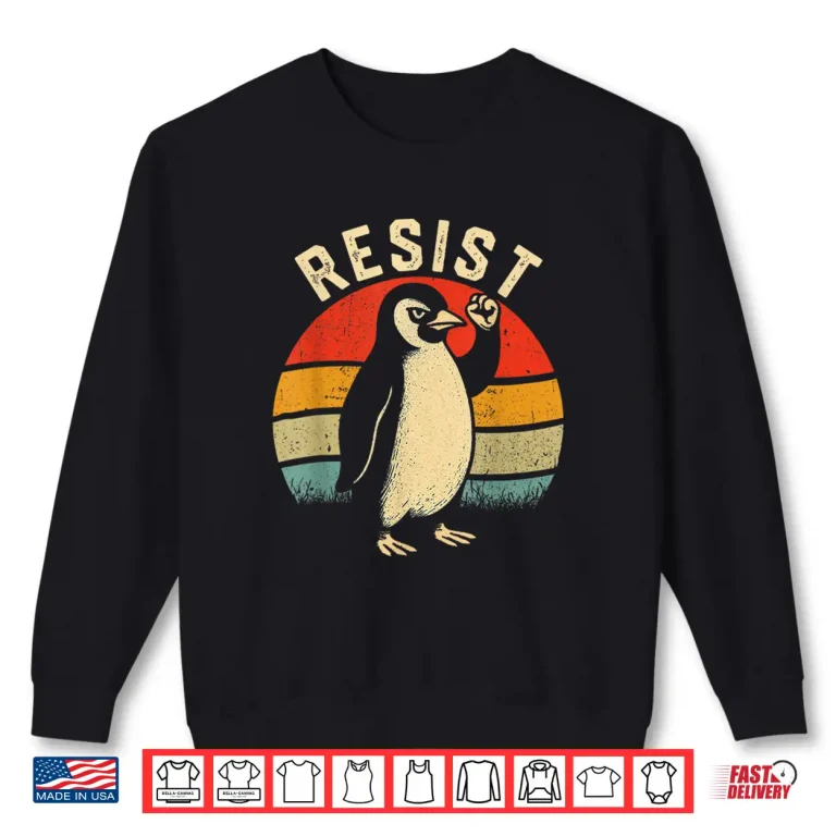 Sweatshirt Resist Penguin Retro Resist Graphic Shirt