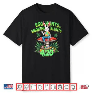 Bunny 420 Marijuana Egg Hunts & Smoking Blunts Easter Shirt