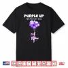 Purple Up Military Kids Military Child Month Astronaut Funny Shirt