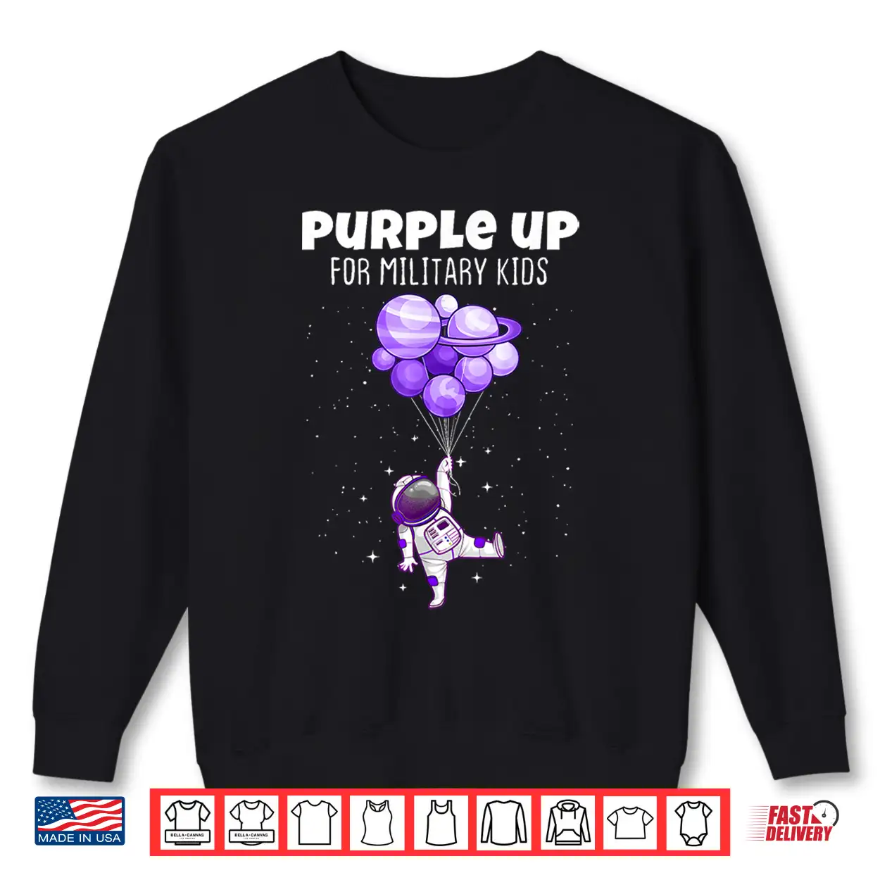 Purple Up Military Kids Military Child Month Astronaut Funny Shirt Purple Up Military Kids Military Child Month Astronaut Funny Shirt