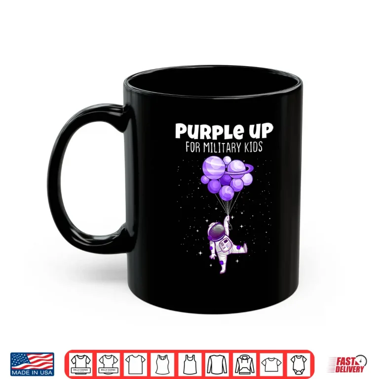 Purple Up Military Kids Military Child Month Astronaut Funny Shirt 3 Mug Purple Up Military Kids Military Child Month Astronaut Funny Shirt