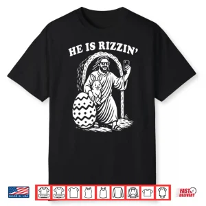 Jesus Bunny He Is Rizzin Easter Shirt