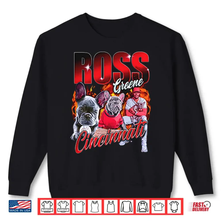 Sweatshirt Hip Hop Ross Greene Cincinnati Reds Bulldog Baseball Shirt