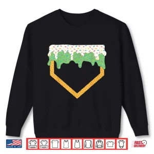 Sweatshirt Baseball Ice Cream Dripping Baseball Home Plate Drip Shirt