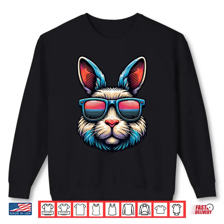 Cool Easter Bunny Face With Sunglasses Shirt 2 Sweatshirt Cool Easter Bunny Face with Sunglasses Shirt