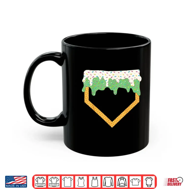 Mug Baseball Ice Cream Dripping Baseball Home Plate Drip Shirt