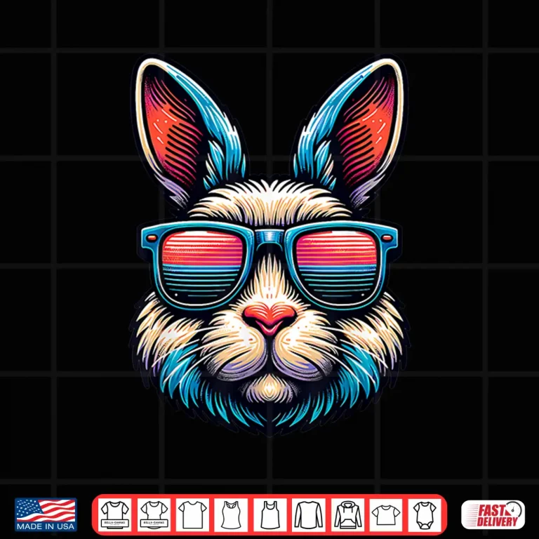 Cool Easter Bunny Face With Sunglasses Shirt 4 Design Cool Easter Bunny Face with Sunglasses Shirt
