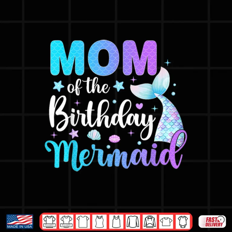 Design Cute Mom Of The Birthday Mermaid Family Matching Party Squad Shirt