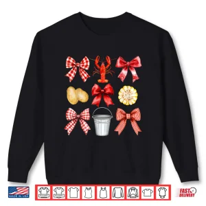 Sweatshirt Funny Bow Cute Coquette Crawfish Boil Y2K Girl Aesthetic Shirt