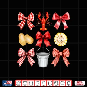Design Funny Bow Cute Coquette Crawfish Boil Y2K Girl Aesthetic Shirt