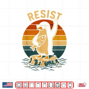 Design Funny Penguin Resist Penguins Protest Against Tariffs Cool Shirt