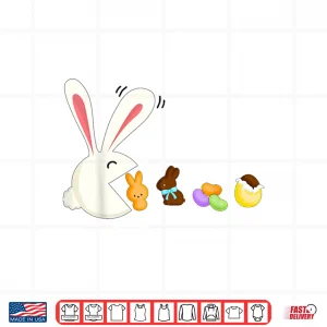 Design Happy Easter Bunny Eating Candy Funny Boys Girls Kids Easter Shirt