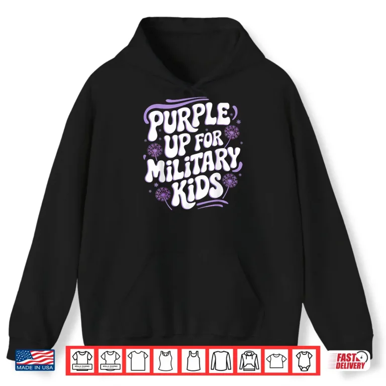 Hoodie Purple Up For Military Kids Cool Month Of The Military Child Shirt