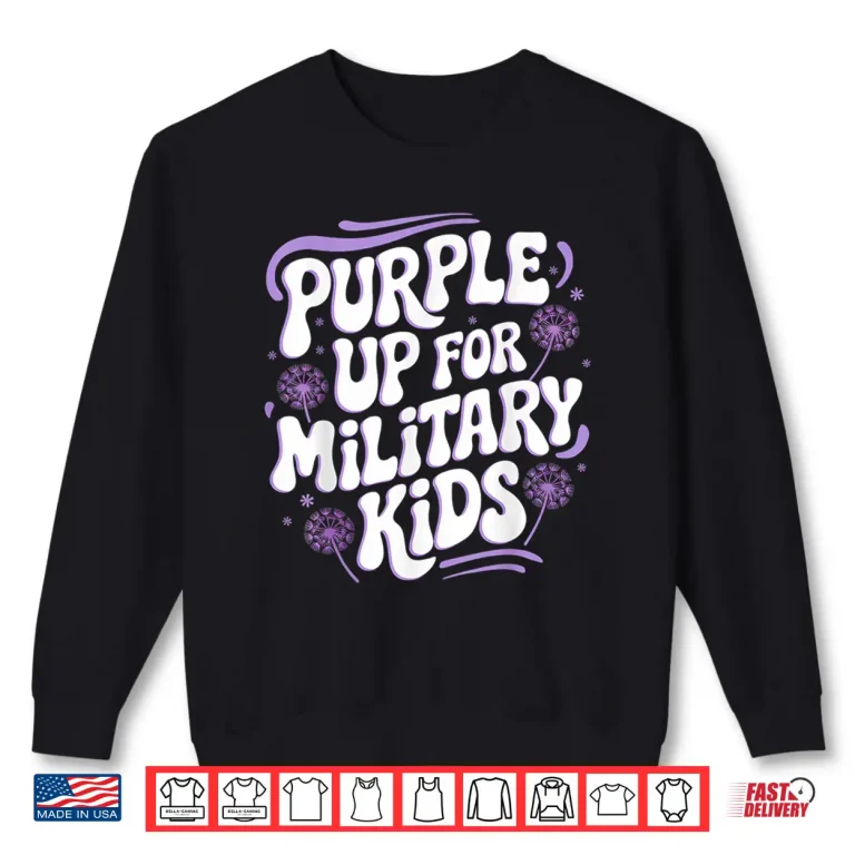 Sweatshirt Purple Up For Military Kids Cool Month Of The Military Child Shirt