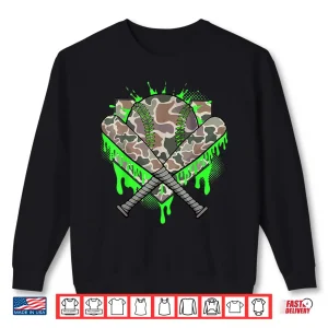 Sweatshirt Baseball Drip For Boys Ice Cream Dripping Boys Baseball Camo Shirt