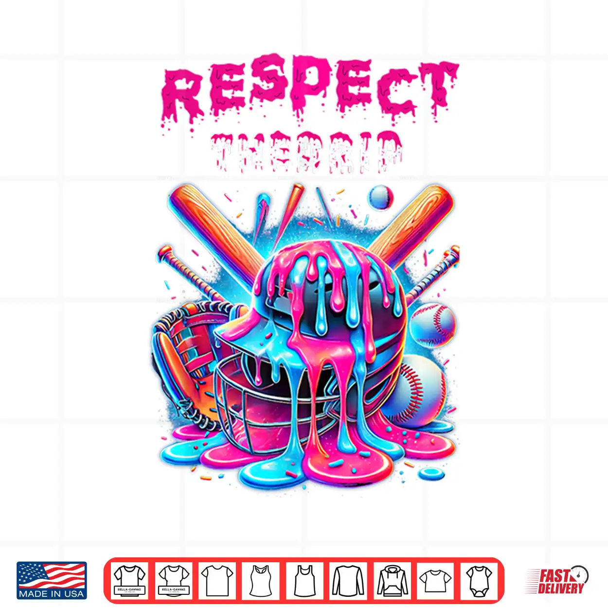 Baseball Drip Ice Cream Dripping Respect Drip Shirt Baseball Drip Ice Cream Dripping Respect Drip Shirt