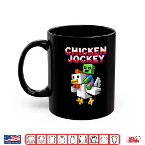 Mug Chicken Jockey Zombie Pixel Art Zombie Gamer Funny Shirt