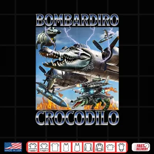 Design Bombardiro Crocodilo Italian Brainrot Meme Shirt 3