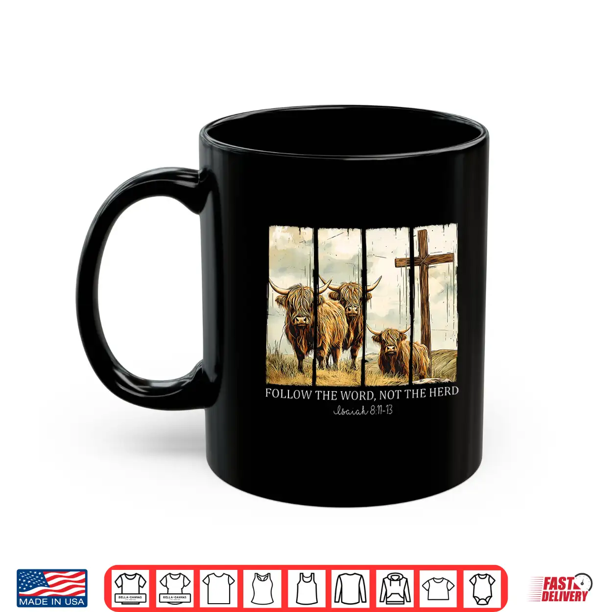 Follow The Word Not The Herd Christian Western Highland Cow Shirt Follow The Word Not The Herd Christian Western Highland Cow Shirt