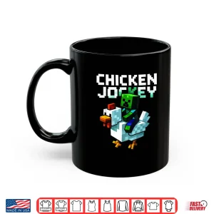 Mug Funny Chicken Jockey Zombie Pixel Art Gamer Shirt