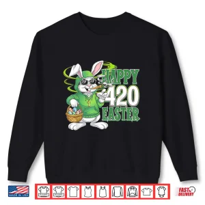 Sweatshirt Happy 420 Easter Day Bunny Smoking Weed Marijuana Funny 420 Shirt