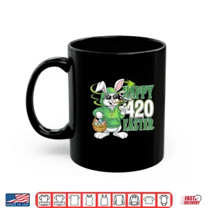 Mug Happy 420 Easter Day Bunny Smoking Weed Marijuana Funny 420 Shirt