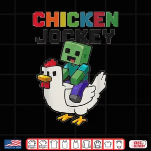 Design Vintage Chicken Jockey Zombie Pixel Art Zombie Gamerr Shirt 4