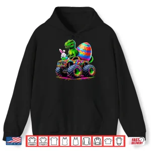 Hoodie Easter Day Bunny Monster Truck Eggs Dinosaur Rabbit Shirt 1