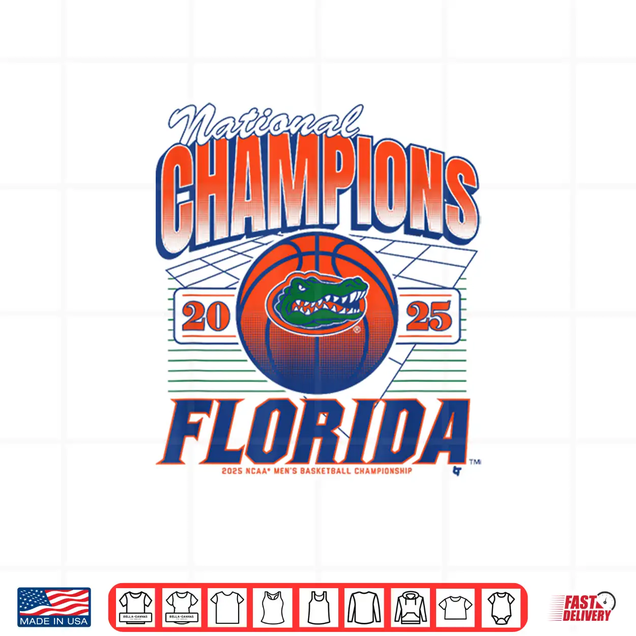 Florida Gators Basketball 2025 Ncaa Champions Grid Shirt Florida Gators Basketball 2025 Ncaa Champions Grid Shirt