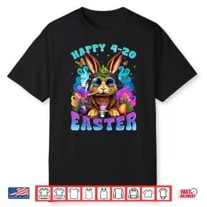 Happy 420 Easter Bunny Smoking Weed Funny Shirt