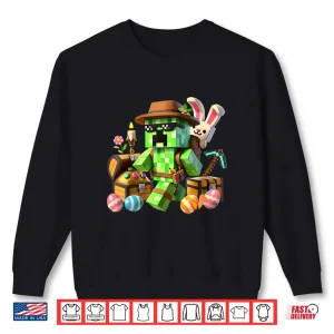 Sweatshirt Happy Easter Shirt Bunny Egg Easter Day Video Game Pixel Shirt 1
