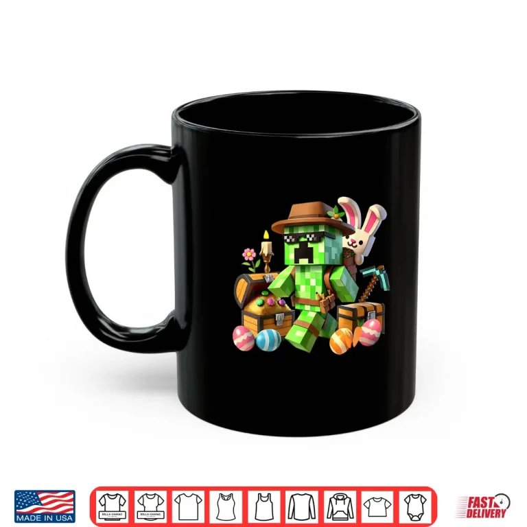 Mug Happy Easter Shirt Bunny Egg Easter Day Video Game Pixel Shirt 1