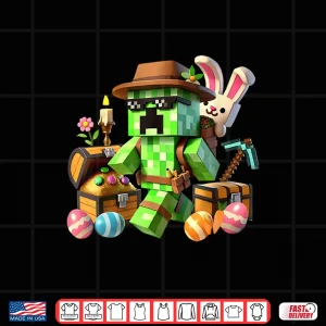 Design Happy Easter Shirt Bunny Egg Easter Day Video Game Pixel Shirt 1