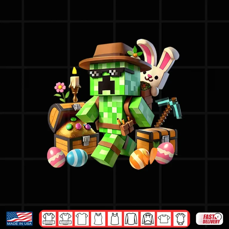 Design Happy Easter Shirt Bunny Egg Easter Day Video Game Pixel Shirt 1