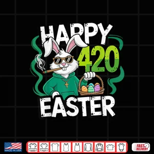 Happy 420 Easter Day Smoking Easter Bunny Shirt 4 Design Happy 420 Easter Day Smoking Easter Bunny Shirt 1