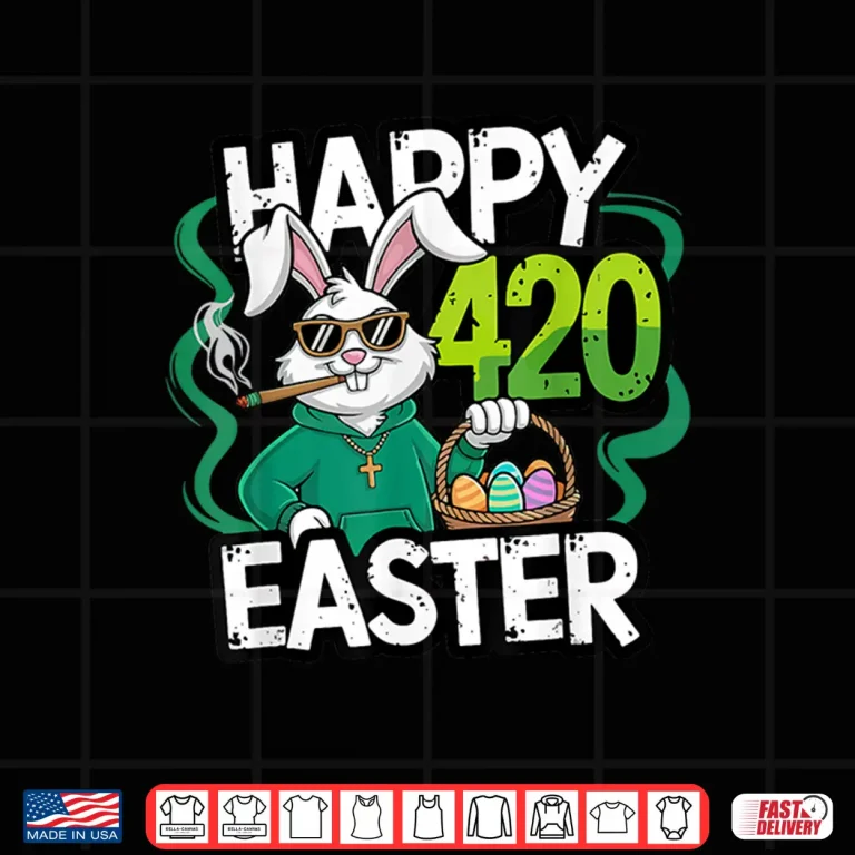 Design Happy 420 Easter Day Smoking Easter Bunny Shirt 1
