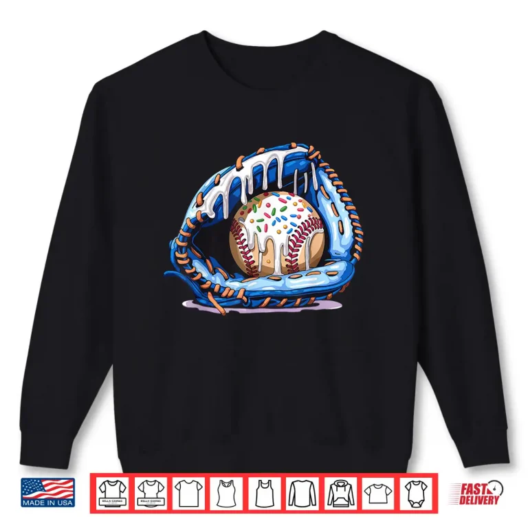 Sweatshirt Baseball Drip Ice Cream Sprinkles Baseball Glove Shirt