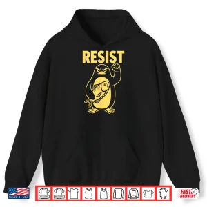 Hoodie Funny Penguin Resist Penguins Protest Against Tariffs Shirt