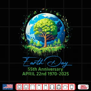Design Earth Day 2025 55th Anniversary Earth Day Shirt